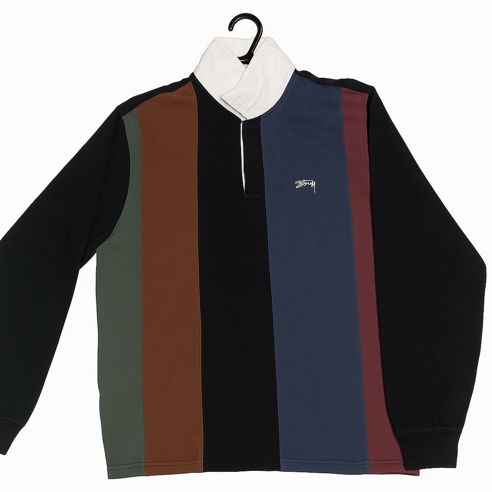 Stussy Men's Vertical Stripe Rugby Polo
